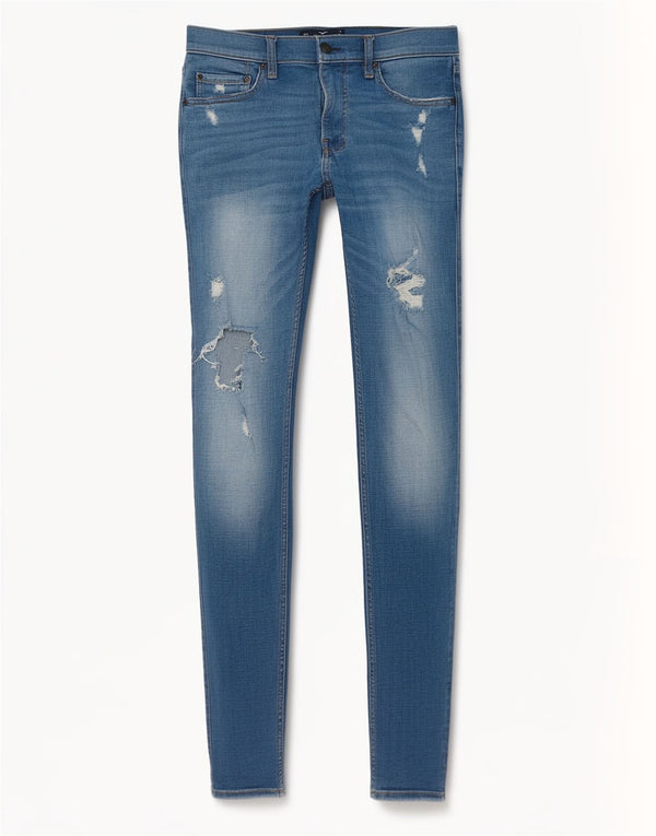 Calça jeans skinny feminina Hollister W32 L32 azul algodão