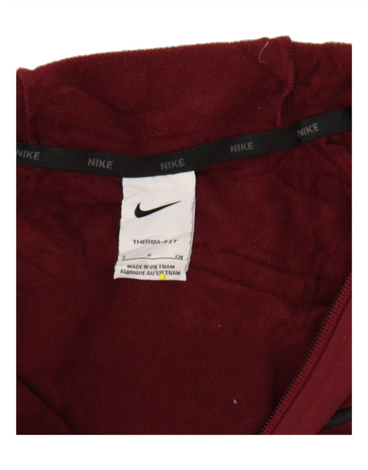 NIKE Mens Therma-Fit Zip Hoodie Sweater Small Red Polyester Vintage Nike and Second-Hand Nike from Messina Hembry 