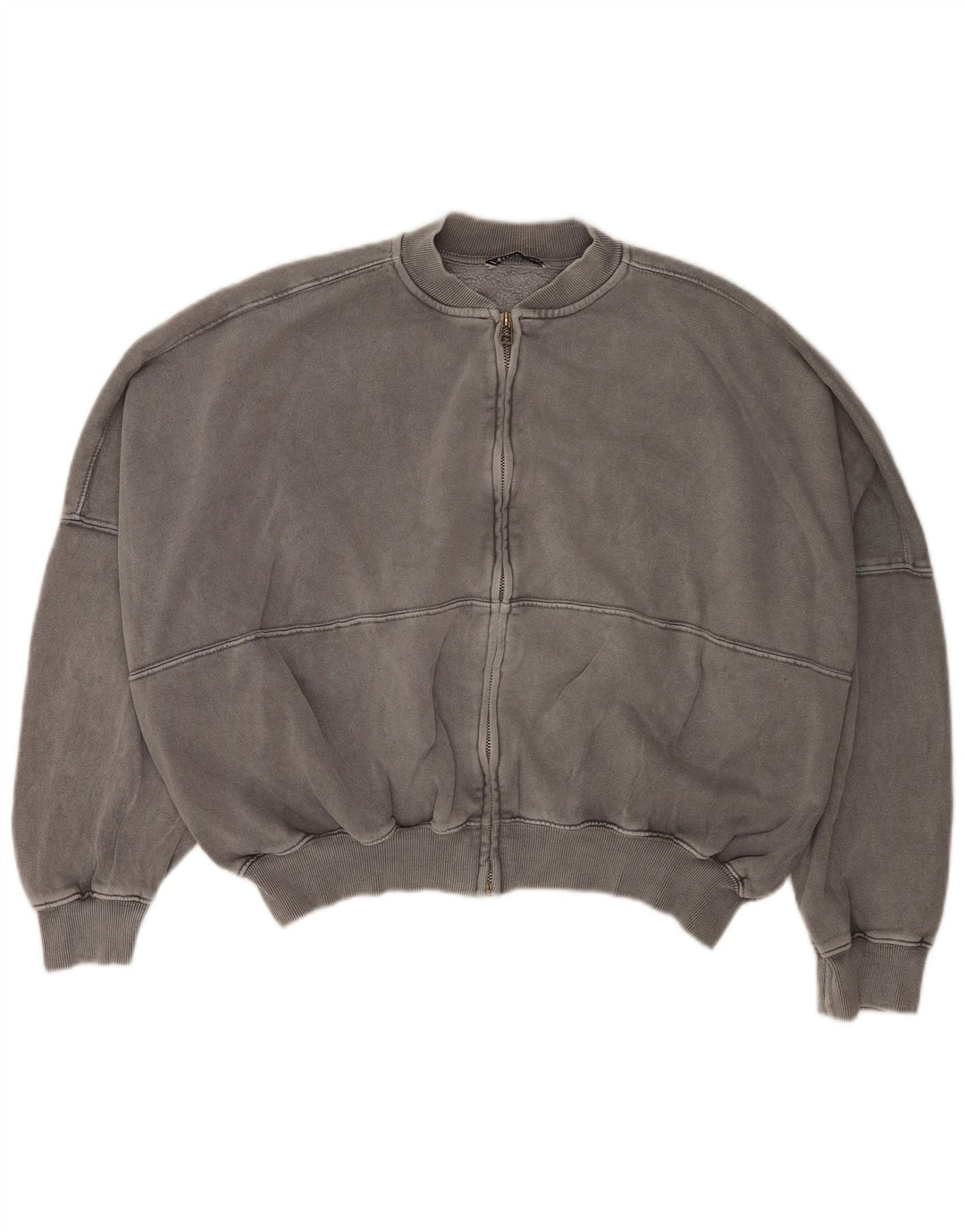 Giacca da ginnastica oversize da donna Zara UK 10 piccola in cotone grigio