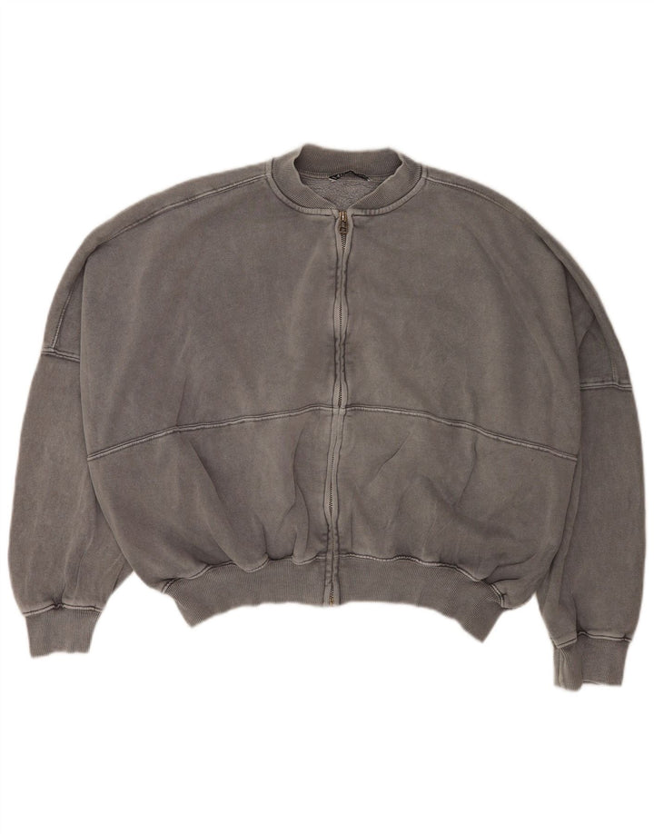 Giacca da ginnastica oversize da donna Zara UK 10 piccola in cotone grigio
