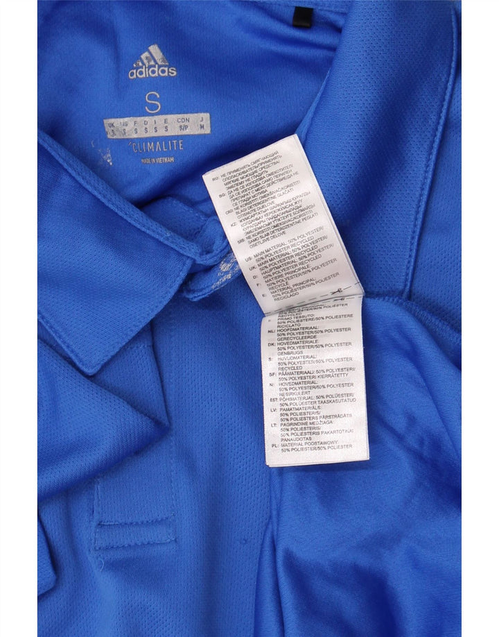 Adidas Mens Climalite Polo Shirt Small Blue Polyester