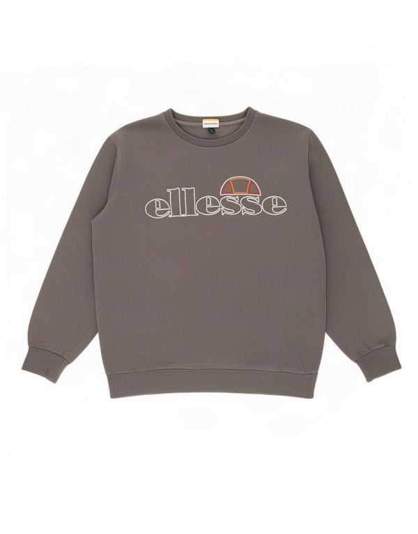 Ellesse Mens Graphic Sweatshirt Jumper Large Grey Cotton