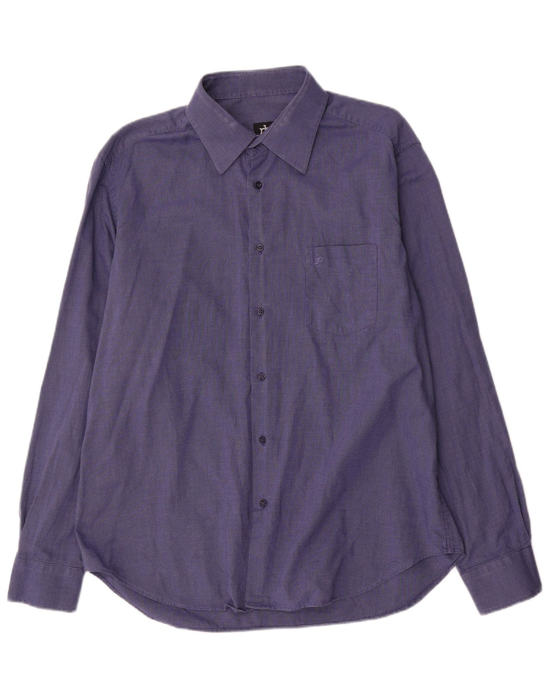 Roccobarocco Mens Shirt Size 17 43 XL Blue Cotton