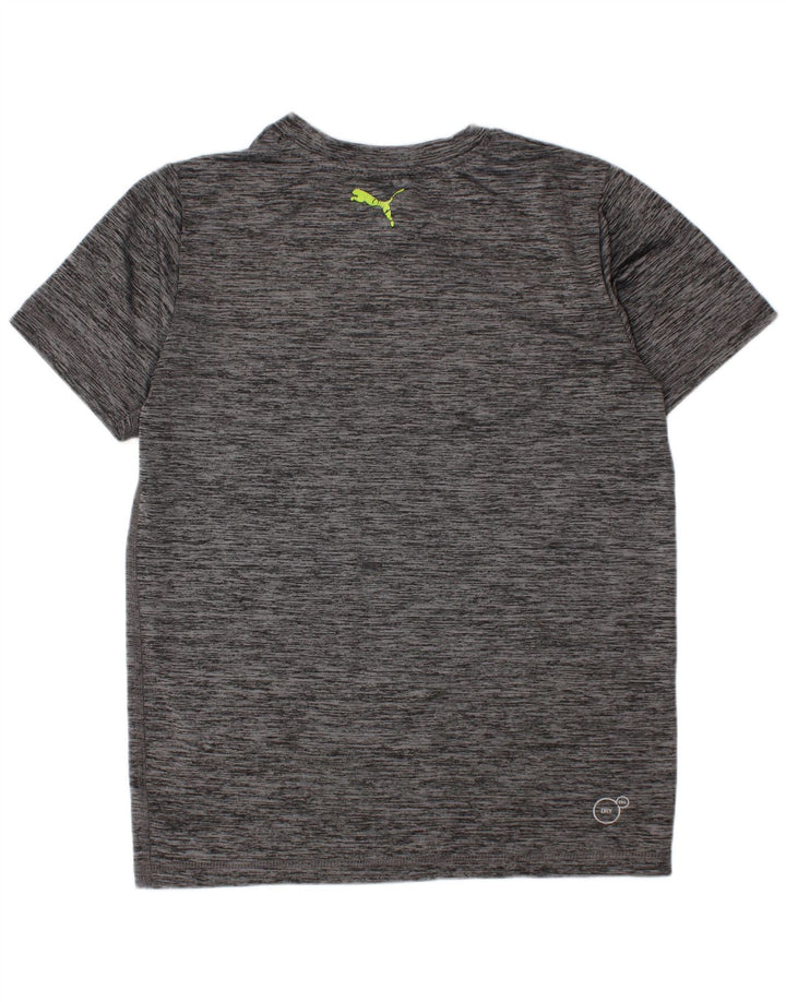 Puma Boys Graphic T-Shirt Top 7-8 Years Small Grey Flecked Polyester