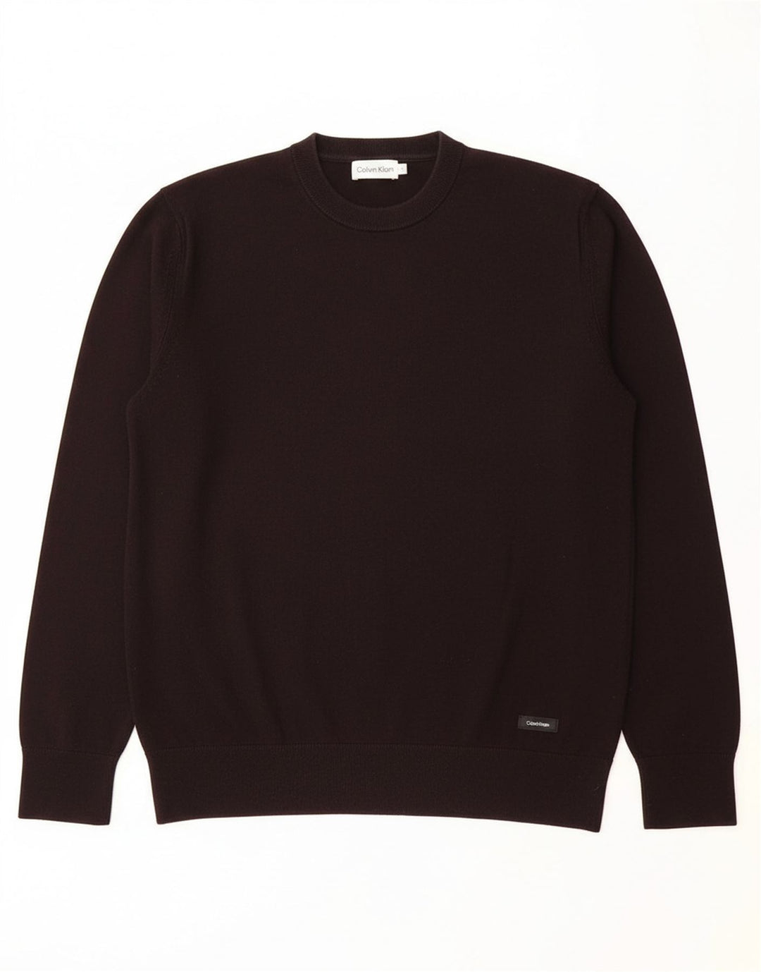 CALVIN KLEIN Mens Crew Neck Jumper Sweater Small Black Lyocell