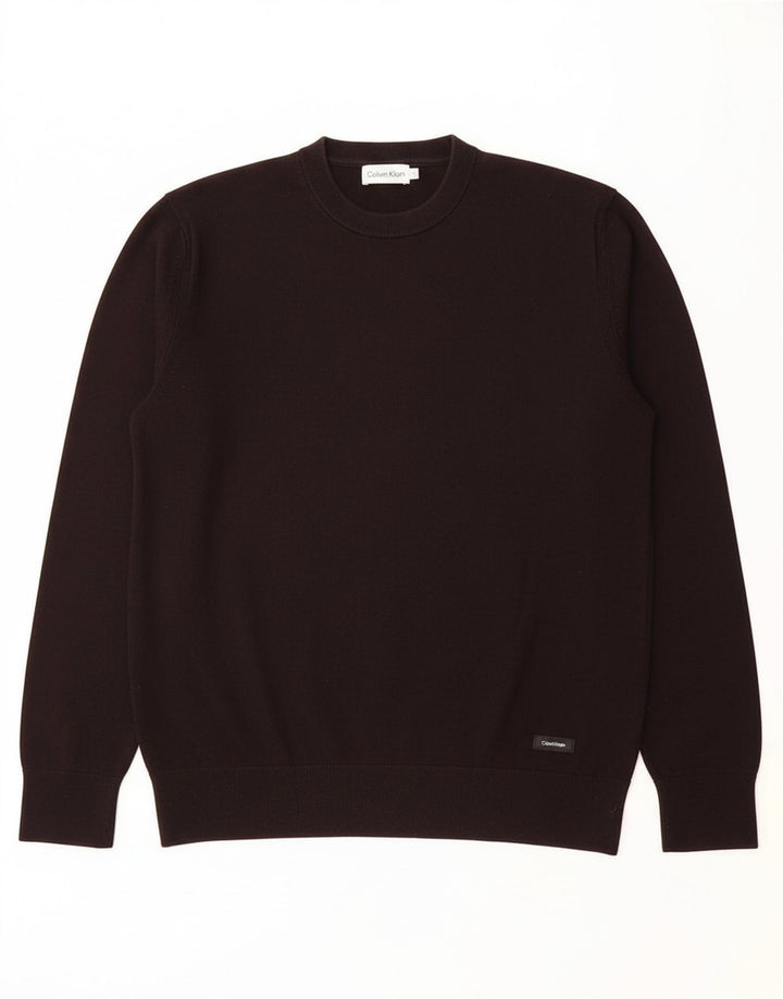 CALVIN KLEIN Mens Crew Neck Jumper Sweater Small Black Lyocell