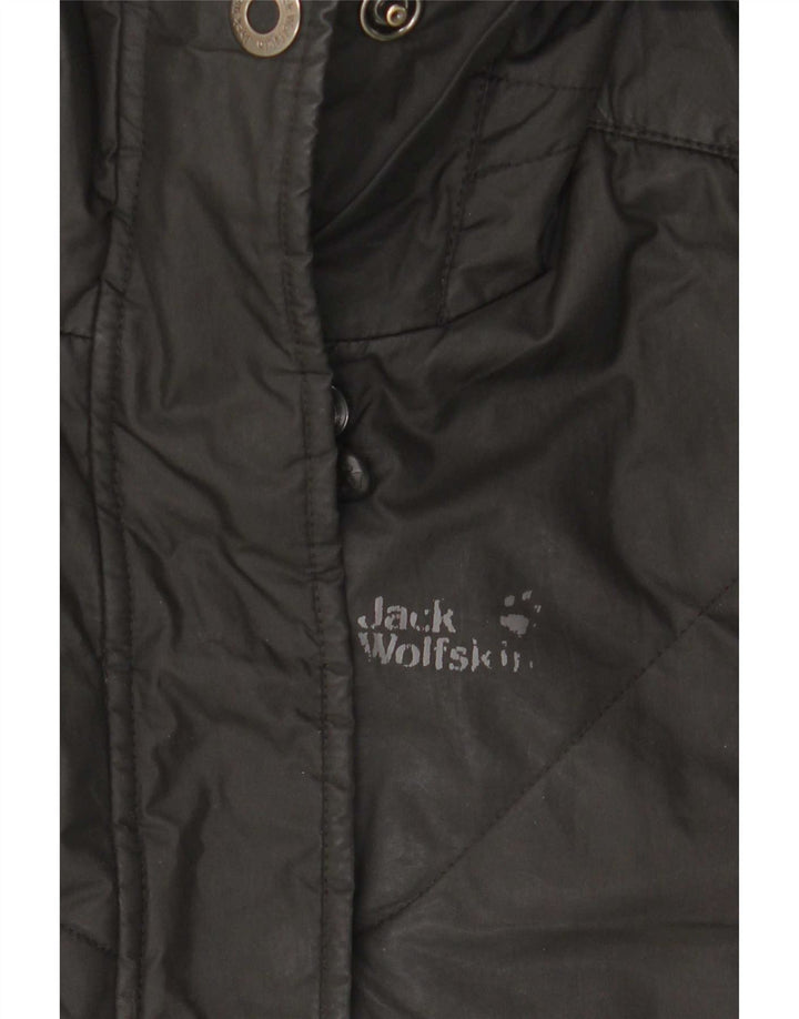 Jack Wolfskin Dame Hætte Polstret Frakke UK 10 Small Black Polyester