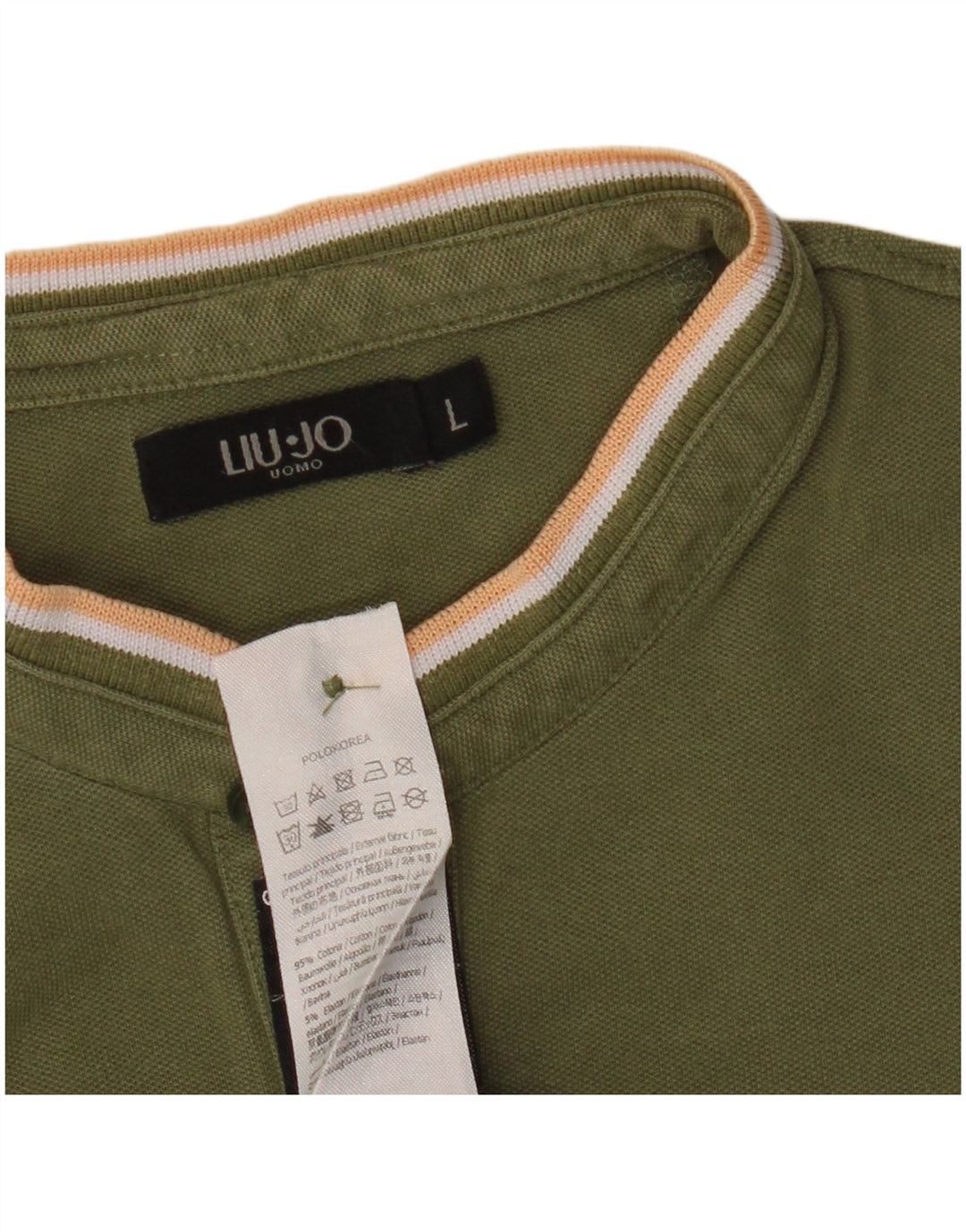 Liu Jo Mens Polo Shirt Large Khaki Cotton