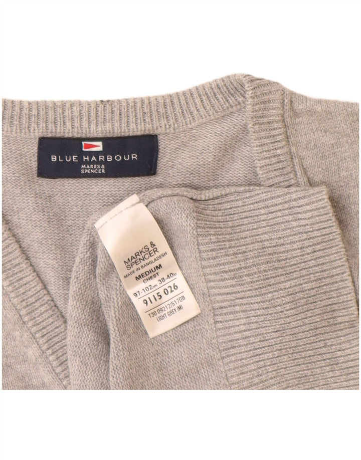 Marks & Spencer Mens Blue Harbour Vest Tank Top Medium Grey Flecked Cotton