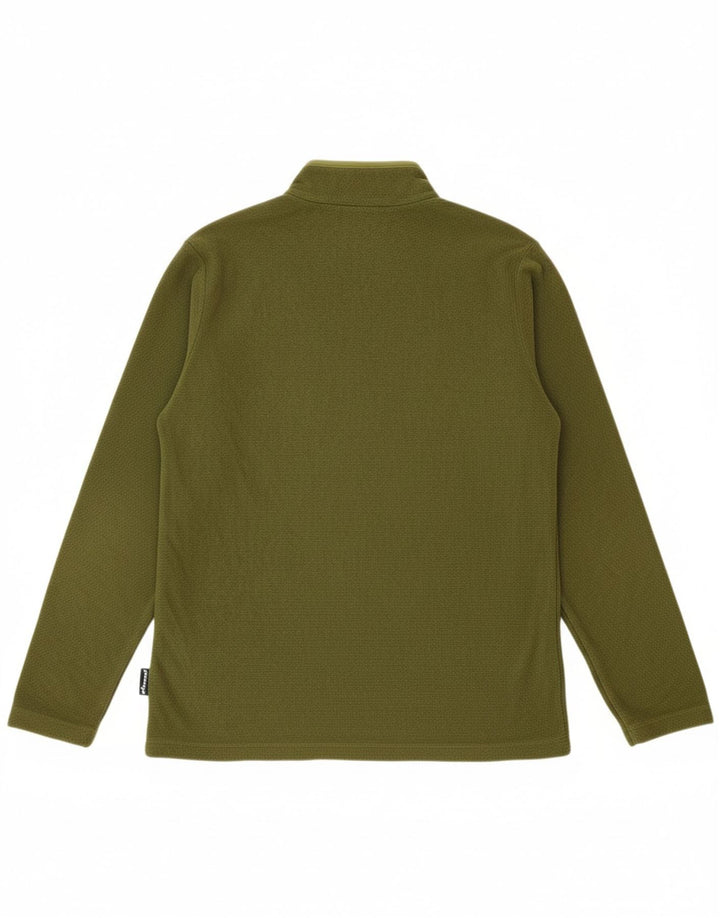 JACK WOLFSKIN Mens Zip Neck Fleece Jumper Medium Green Polyester