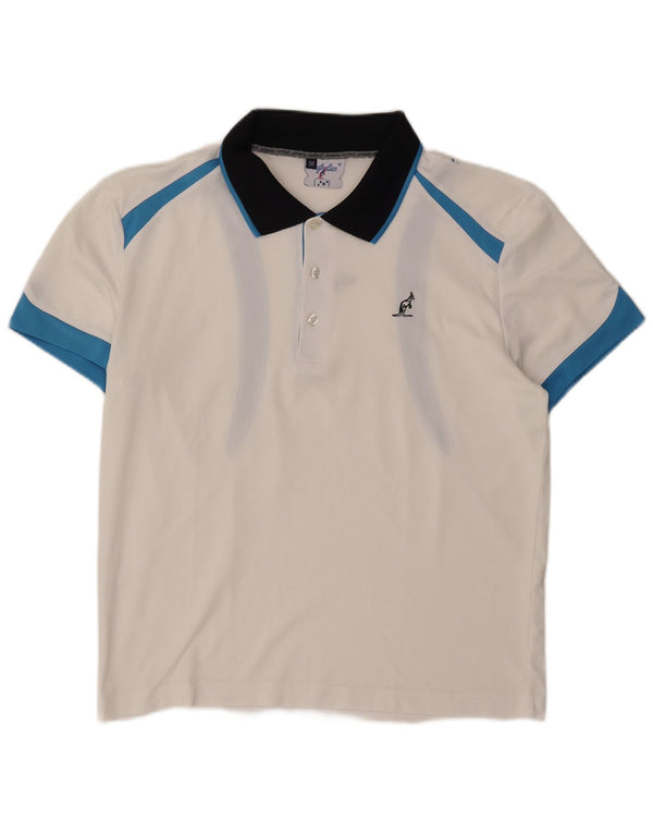 AUSTRALIAN L'ALPINA Mens Polo Shirt IT 50 Medium White Colourblock