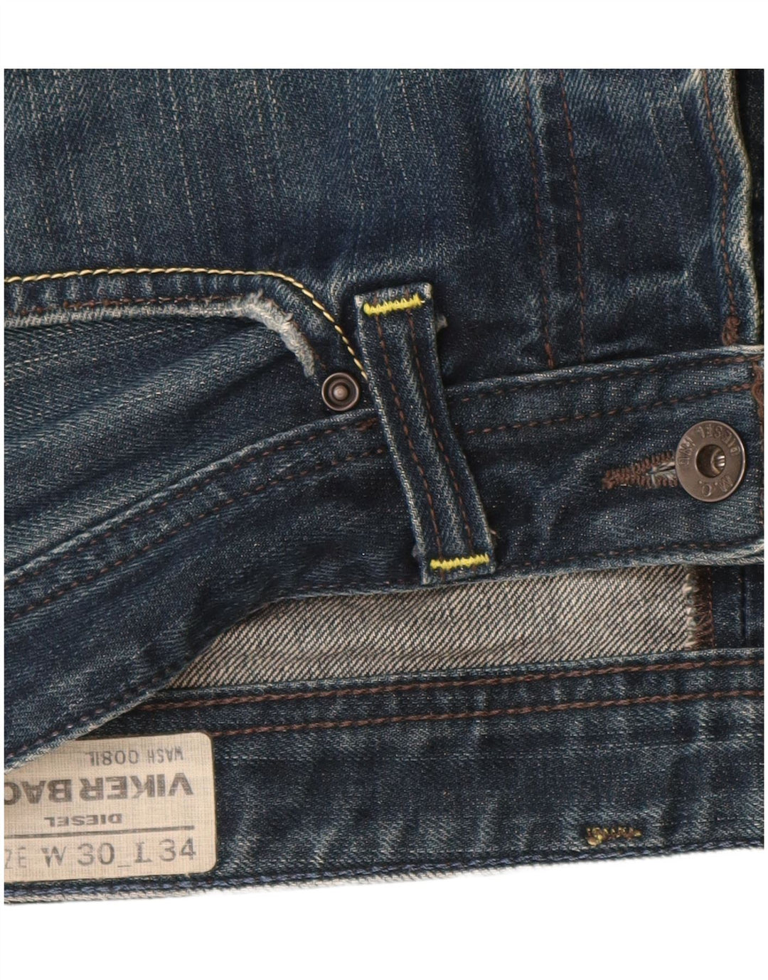 DIESEL Womens Viker Back Distressed Denim Shorts W30 Medium Blue Cotton