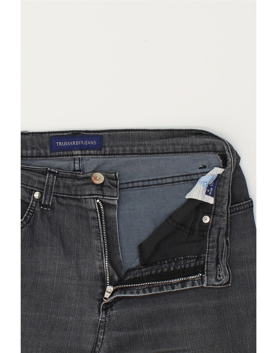 TRUSSARDI Womens Straight Jeans W31 L29 Grey Cotton Vintage Trussardi and Second-Hand Trussardi from Messina Hembry 