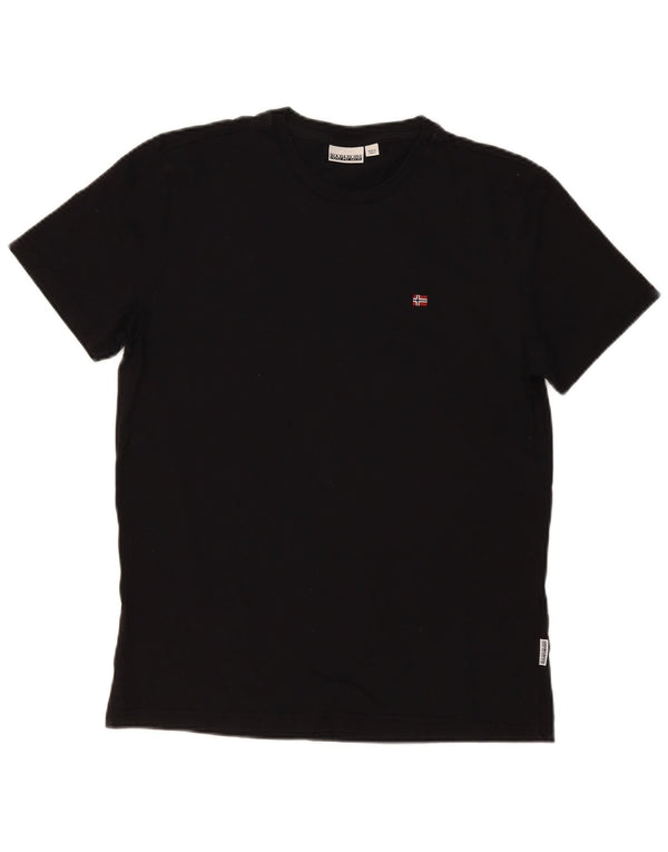 Napapijri Hombre Camiseta Top Medium Negro Algodón