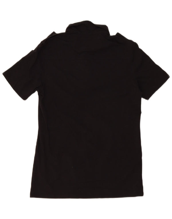 Guess Mens Military Polo Shirt UK 34 XS fekete pamut