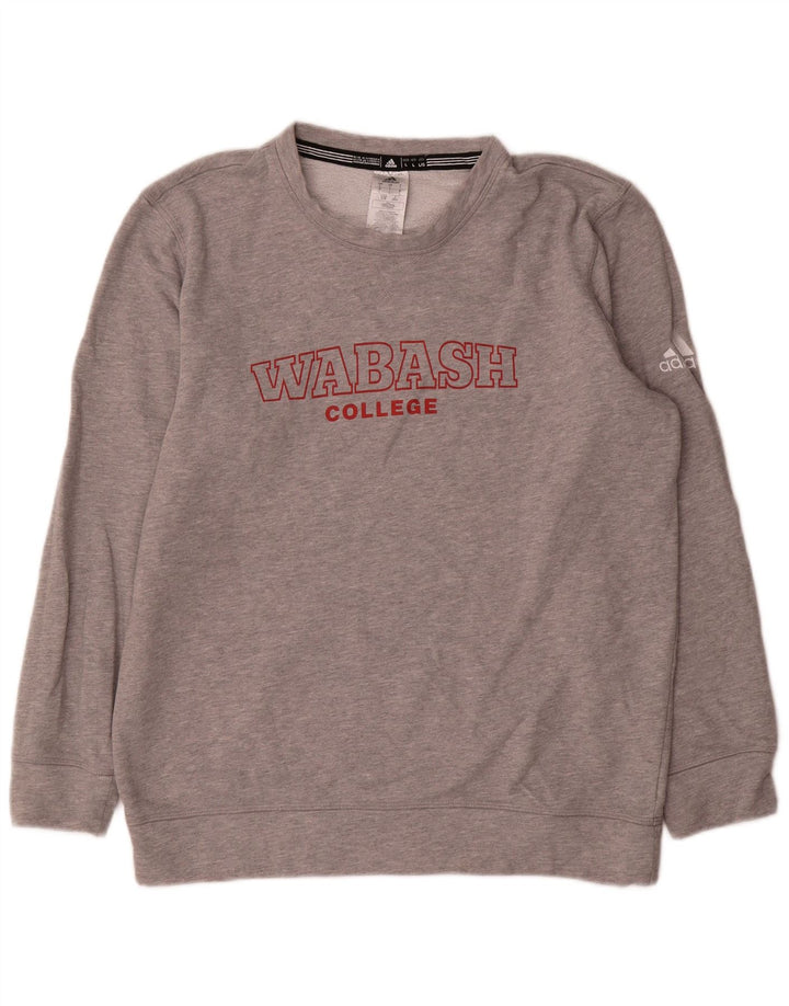 Adidas grafisk sweatshirt til mænd, stor grå bomuld