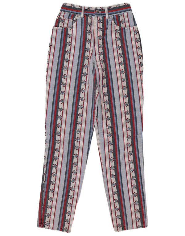 Vintage Damen-Freizeithose mit hoher Taille, Größe 42, mittelgroß, W28, L29, mehrfarbig