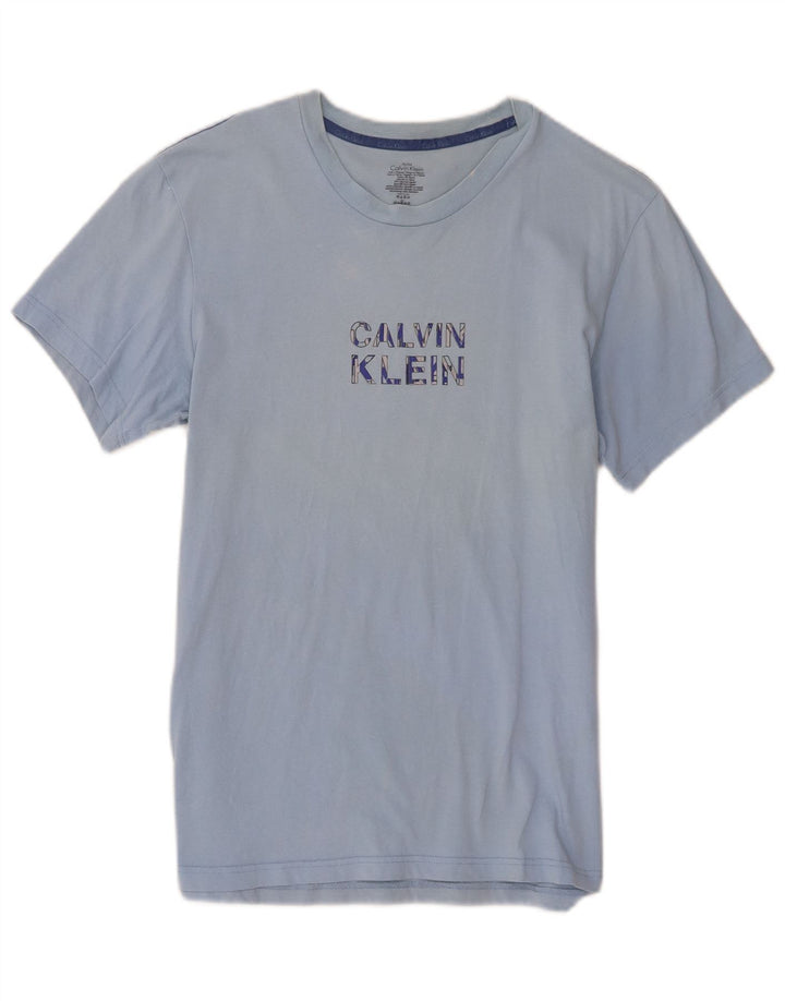 Maglietta grafica da uomo Calvin Klein Top in cotone blu medio