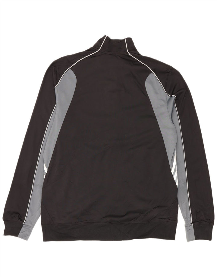 Adidas Mens Tracksuit Top Jacket Large Black Colourblock Polyester