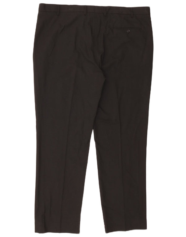 Marks & Spencer Mens Regular Fit Suit Trousers W42 L31 Black Polyester