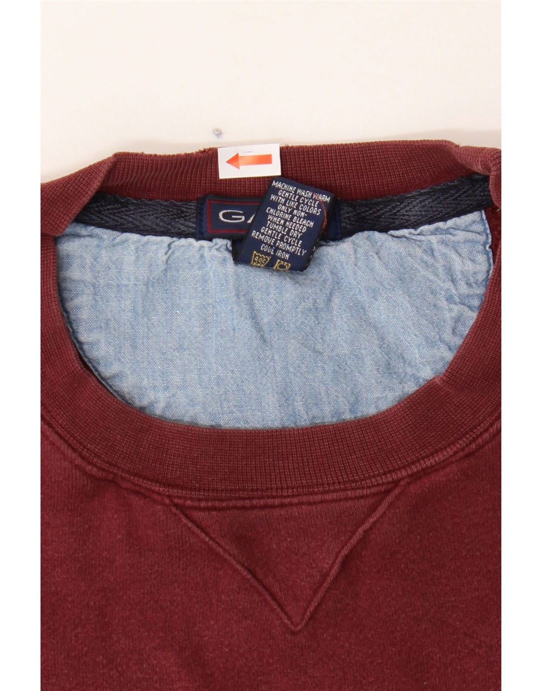 GANT Mens Sweatshirt Jumper Medium Burgundy Cotton Vintage Gant and Second-Hand Gant from Messina Hembry 