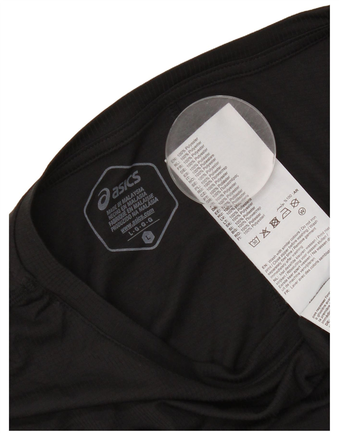 Asics Mens T-Shirt Top Large Black Polyester