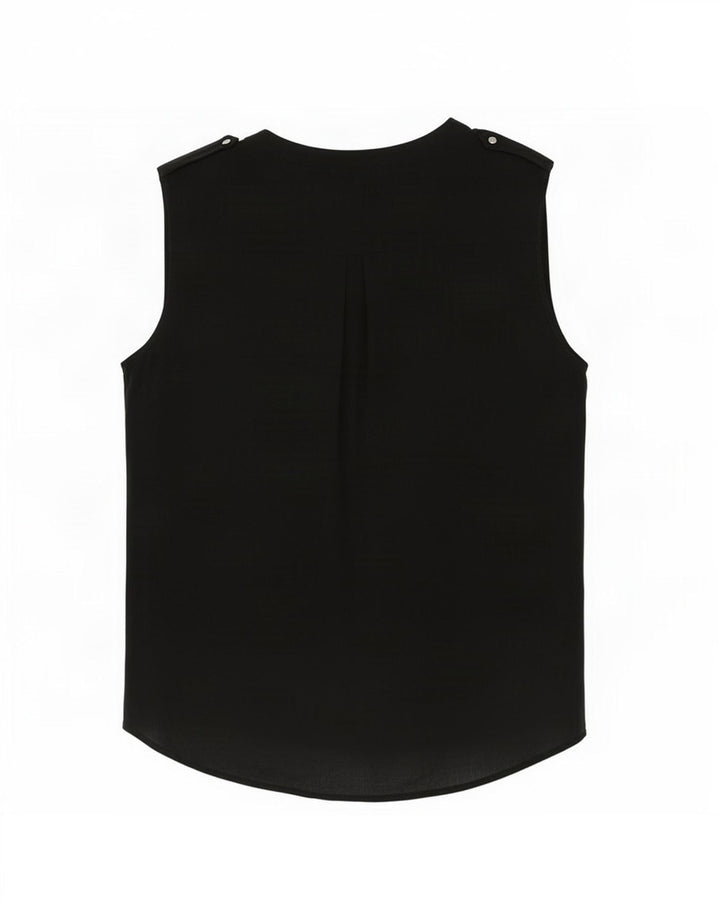 Zara Womens Sleeveless Blouse Top UK 14 Medium Black