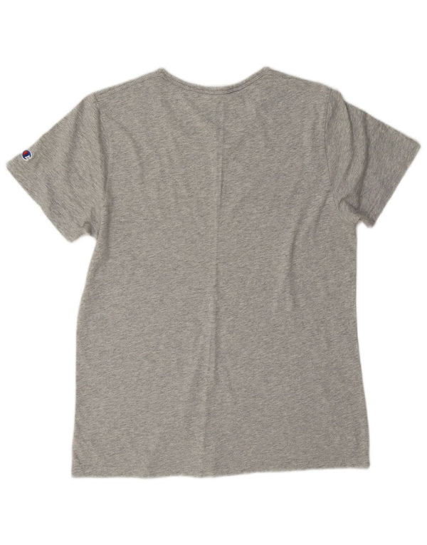 Champion Womens Graphic T-Shirt Top UK 16 Large Grey Cotton