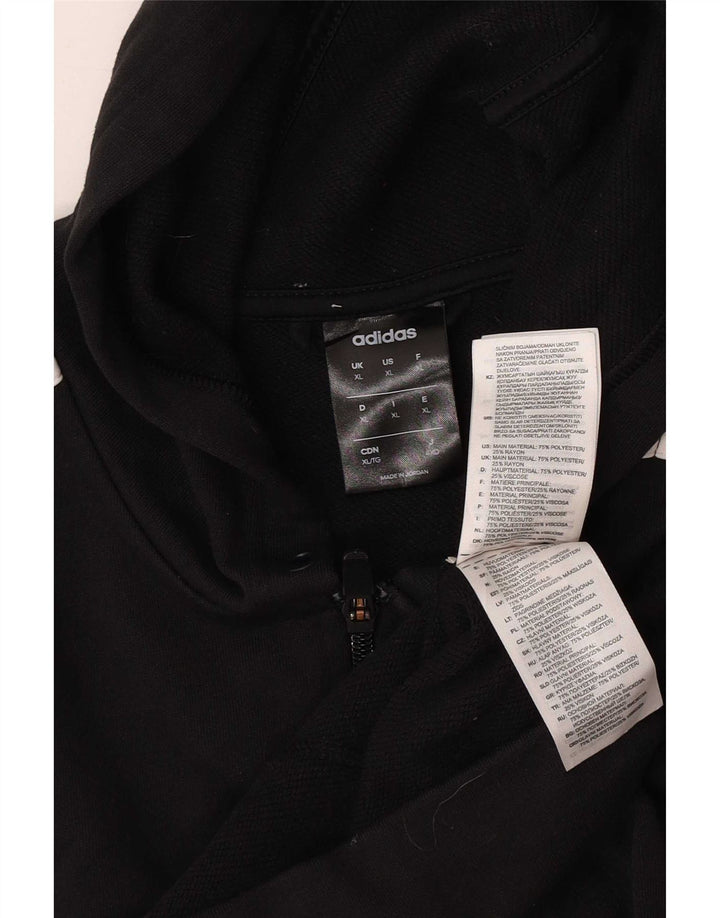 Felpa con cappuccio e zip da uomo Adidas XL poliestere nero