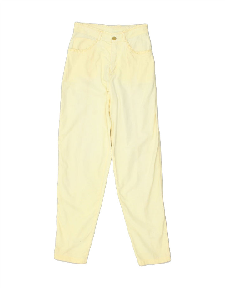 VINTAGE Womens Slim Casual Trousers W28 L31 Yellow Cotton | Vintage Vintage | Thrift | Second-Hand Vintage | Used Clothing | Messina Hembry 
