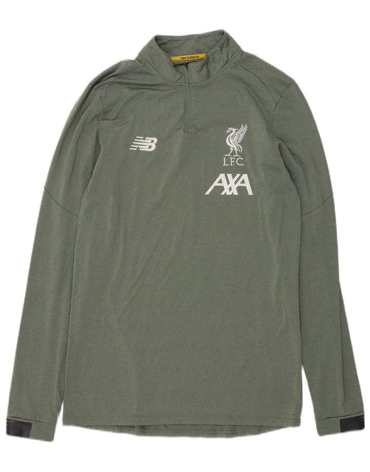 NEW BALANCE Mens Liverpool Graphic Pullover Tracksuit Top Small Khaki