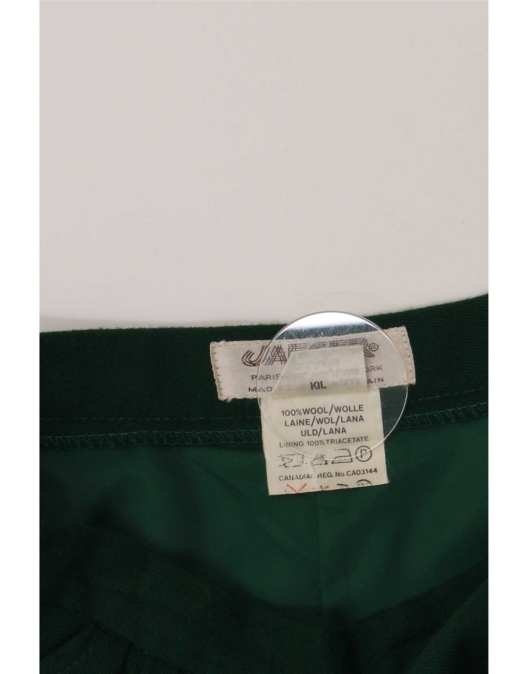 Jaeger Damen A-Linienrock UK 14 Medium W26 Grüne Wolle