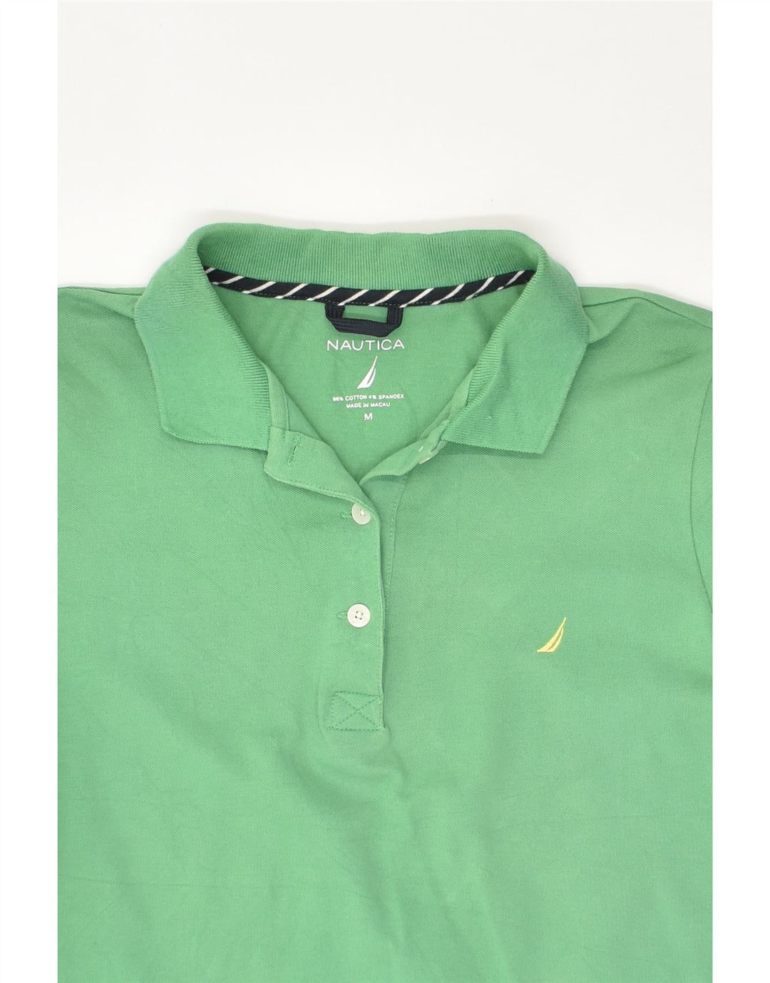 NAUTICA Womens Polo Shirt UK 14 Medium Green Cotton | Vintage Nautica | Thrift | Second-Hand Nautica | Used Clothing | Messina Hembry 