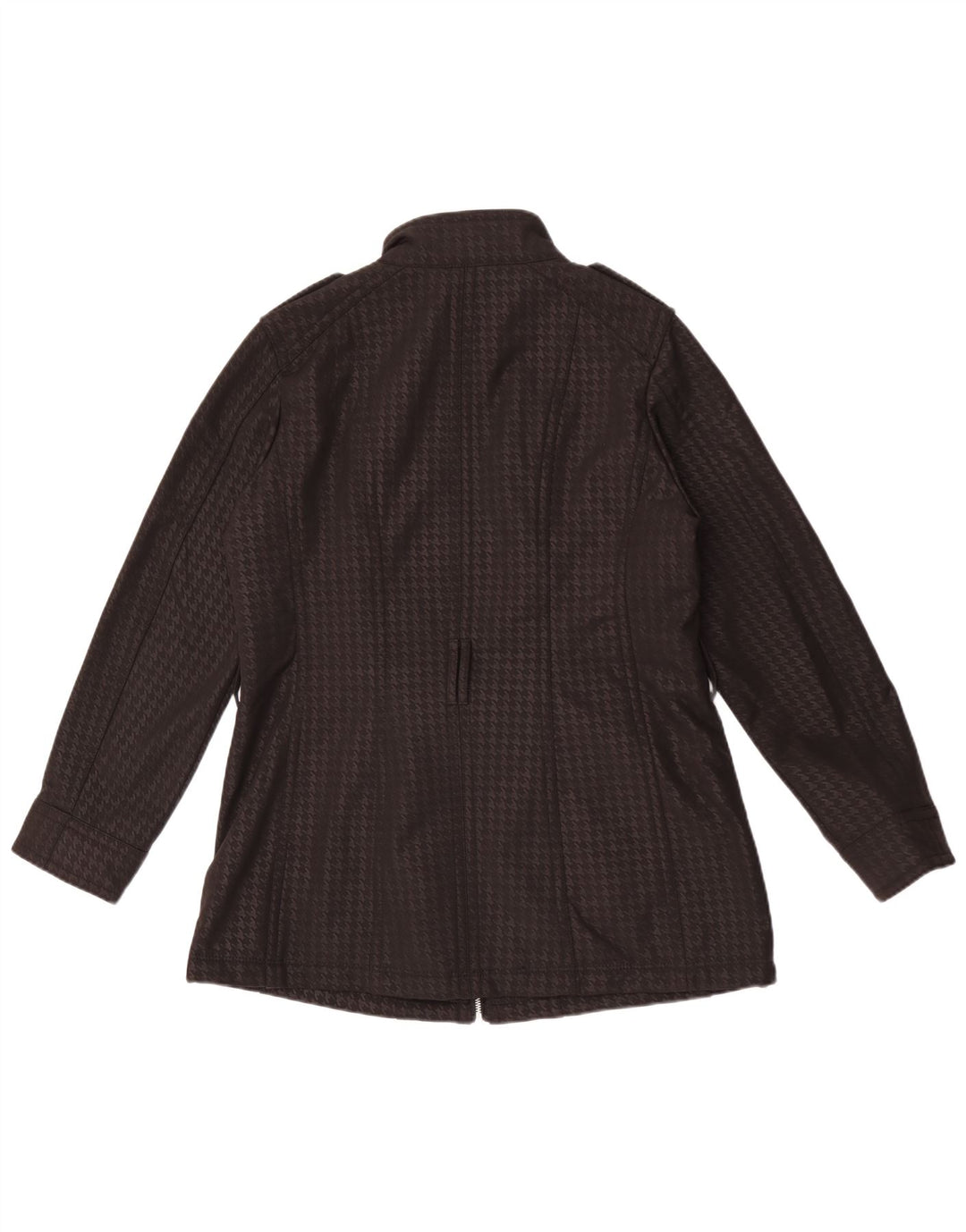 Michael Kors Dame Military Jacket UK 16 Large Black Houndstooth Polyester