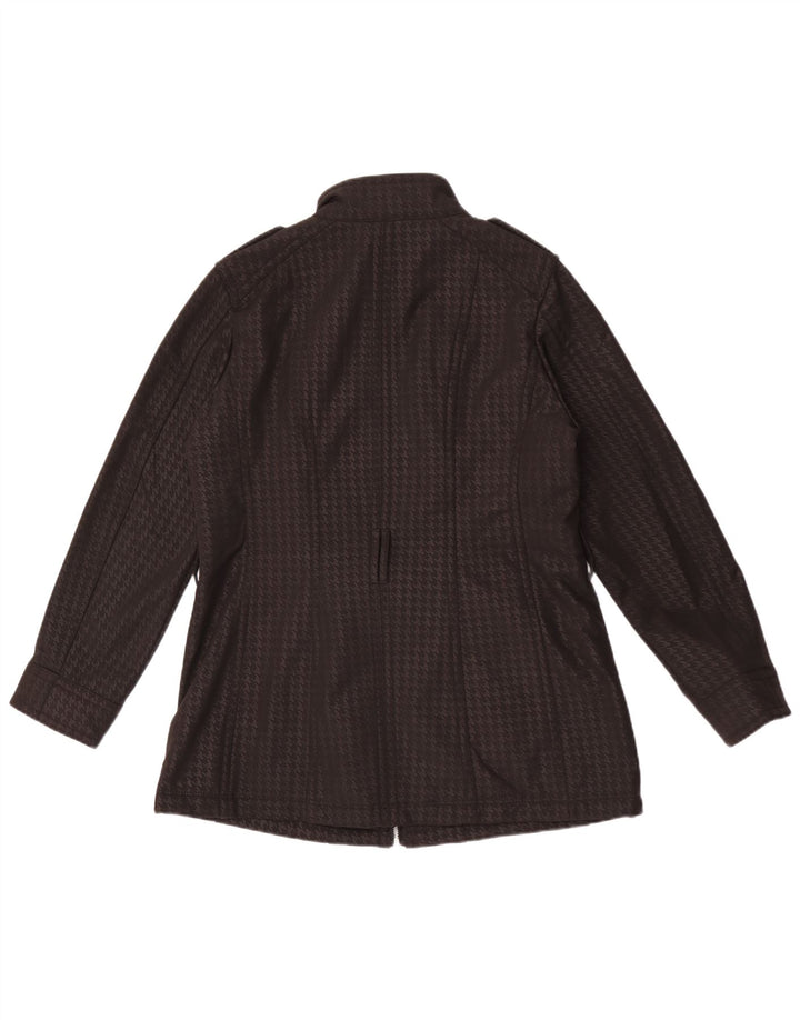 Michael Kors Dame Military Jacket UK 16 Large Black Houndstooth Polyester