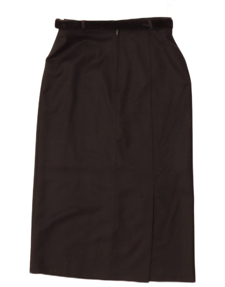 St. Bernard Womens Midi Skirt US 12 Large W30  Black Wool