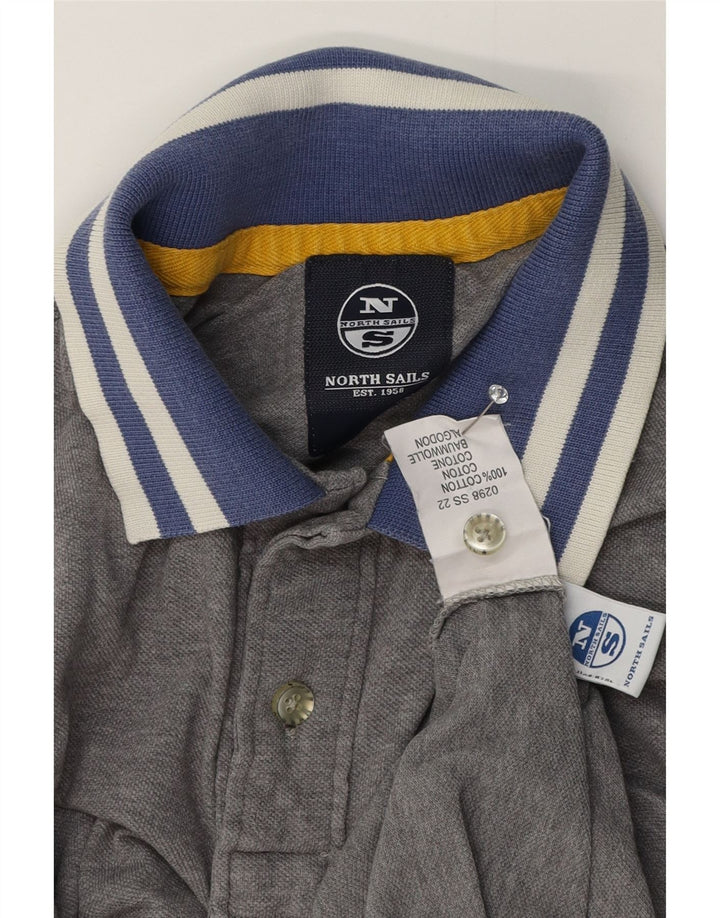 North Sails Mens Rugby Polo Shirt Small Grey Cotton