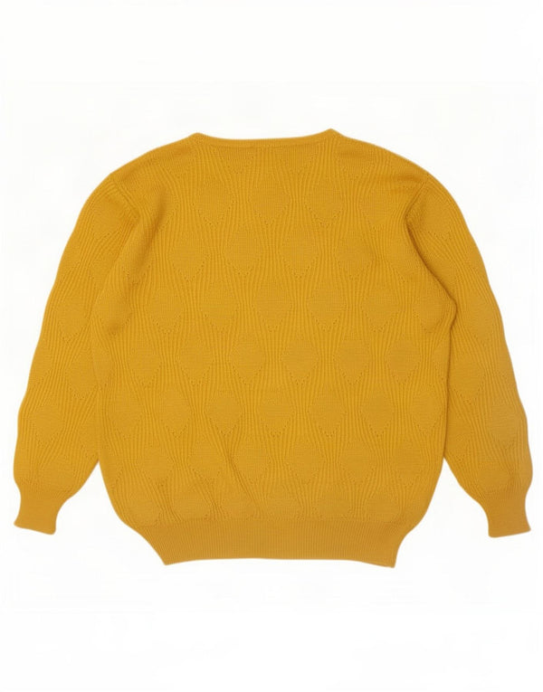 Mamut Moden Dame Boat Neck Jumper Sweater UK 16 Large Yellow Viscose
