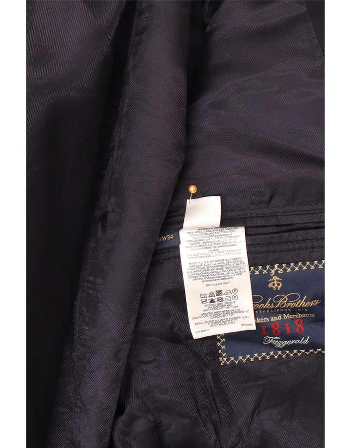 Brooks Brothers Mens 2 Button Blazer Jacket UK 40 Large Navy Blue Wool