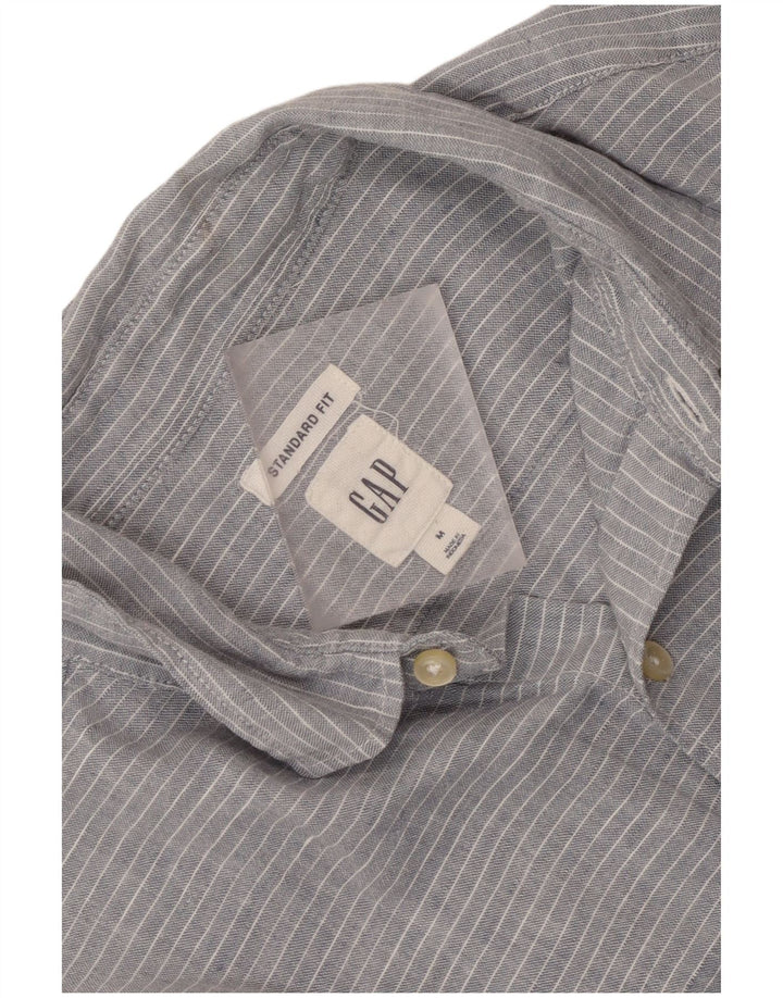 Gap Mens Standard Fit Shirt Medium Grey Pinstripe