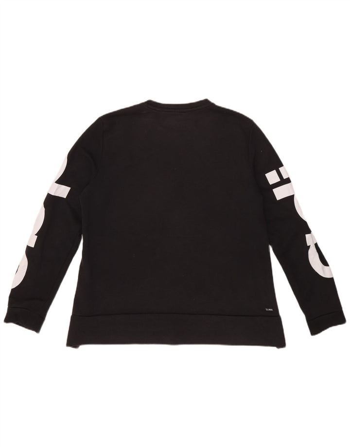 Adidas Womens Climalite Graphic Sweatshirt Jumper IT 44 Medium Black Cotton