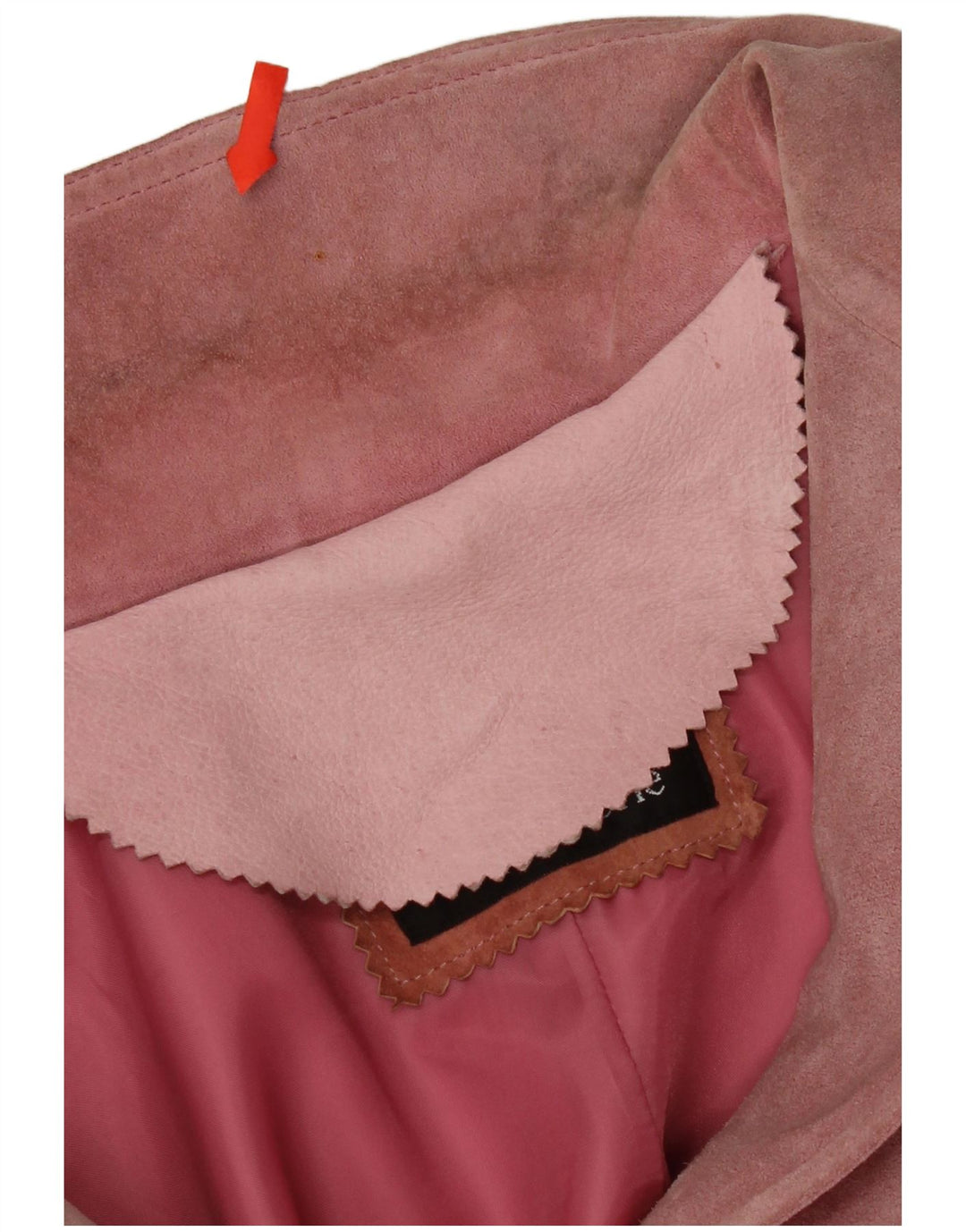 VINTAGE Damen 2-Knopf-Wildleder-Blazerjacke IT 46 Großes rosa Leder
