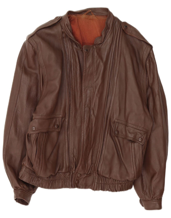 Vintage Ανδρικό Στρατιωτικό Δερμάτινο Μπουφάν UK 36 Small Brown