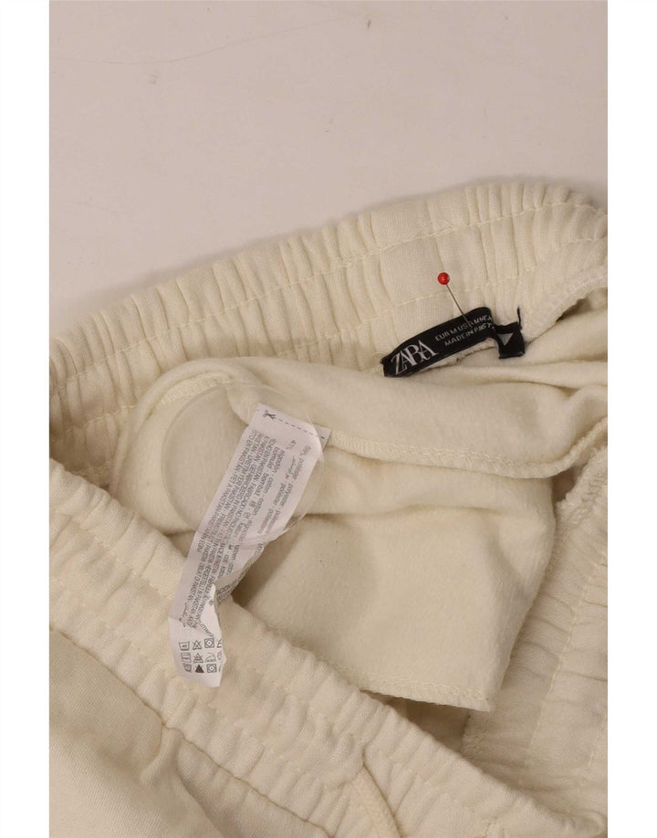 Zara Womens Tracksuit Trousers Joggers UK 12 Medium White Polyester