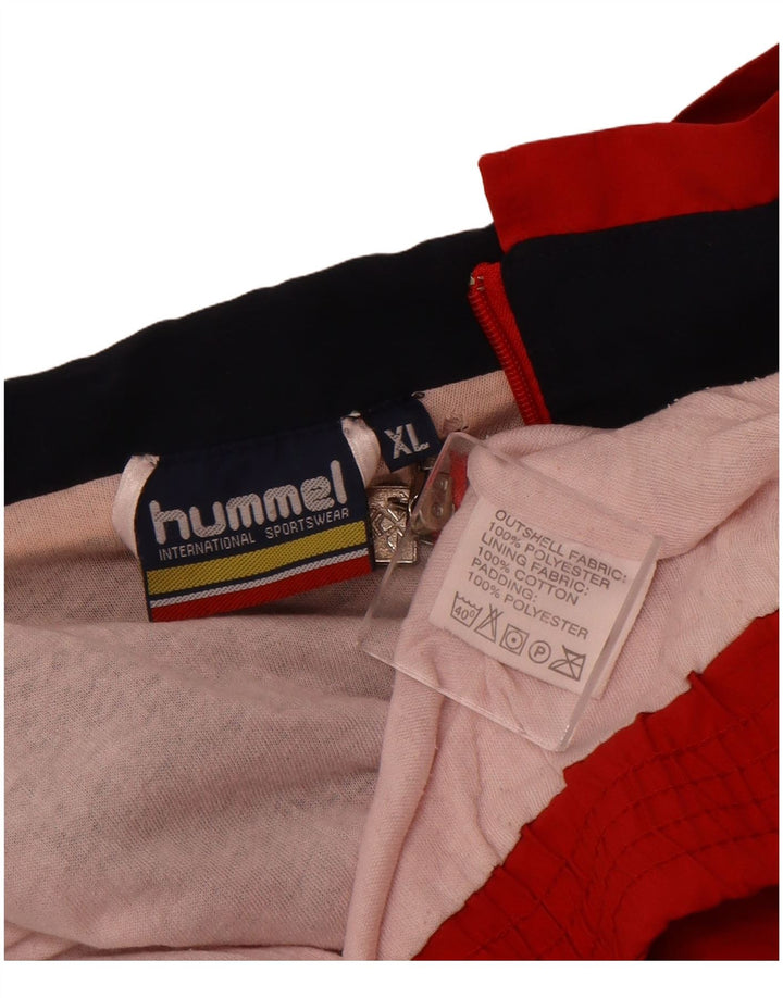HUMMEL Mens Tracksuit Top Jacket XL Red Colourblock Polyester