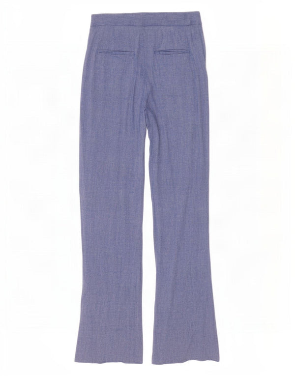 Zara Womens Flare Chino Trousers XS W24 L31 Blue