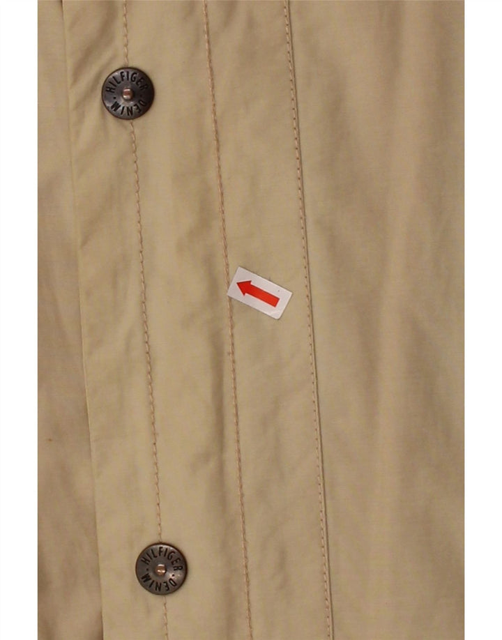 TOMMY HILFIGER Mens Bomber Jacket UK 40 Large Beige Cotton