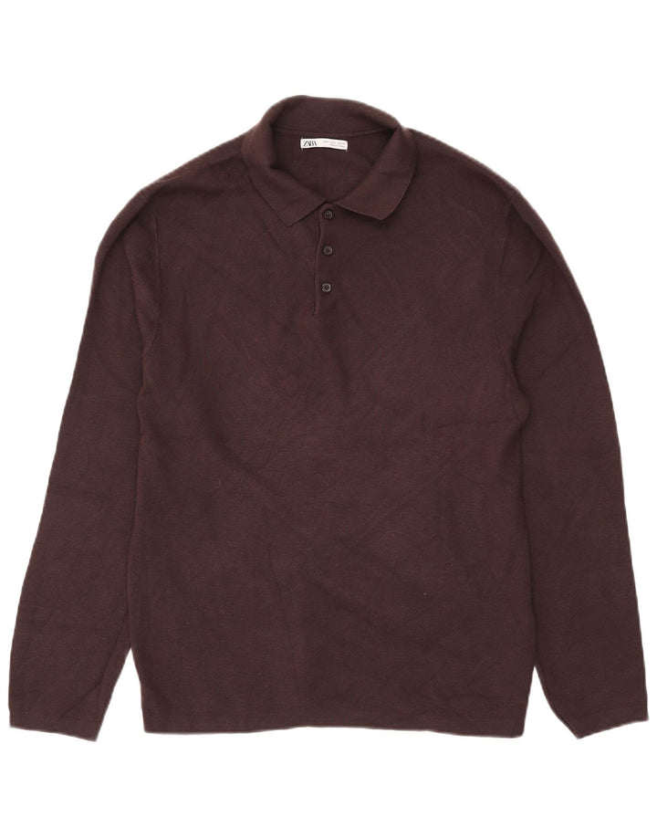 Maglione Zara da uomo con collo alto, grande, marrone