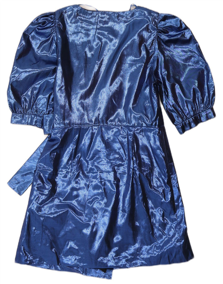 Zara Womens A-Line Dress UK 8 Small Blue Polyester