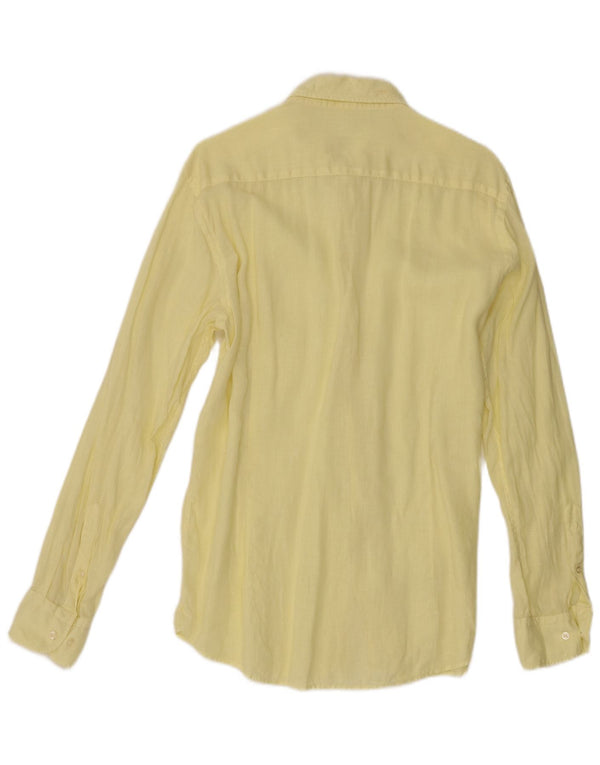 Camicia Uomo Massimo Dutti Grande Lino Giallo